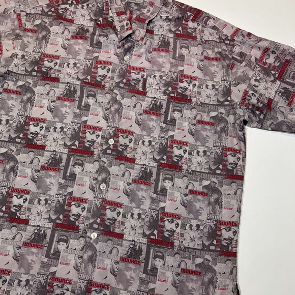 Enyce The Source Magazine Shirt Adult 3XL Y2K AOP Button Up Tupac Biggie Snoop - Picture 3 of 14